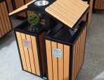 戶外屋形兩分類(lèi)鋼木垃圾箱