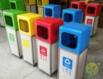 戶外噴塑分類鋼制垃圾桶