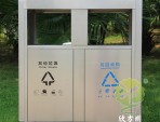 戶外公園雙分類不銹鋼垃圾箱