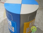 圓柱形組合式分類(lèi)鋼制垃圾桶