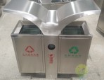 戶外市政環(huán)衛(wèi)不銹鋼雙分類垃圾箱