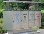 地鐵口戶外四分類不銹鋼垃圾箱