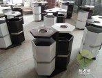 六邊形戶外鋼制分類垃圾桶