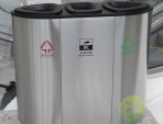 機場商場室內三分類不銹鋼垃圾桶