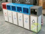戶外幼兒園組合式彩色不銹鋼分類垃圾桶