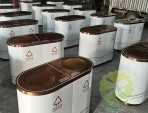 商用帶蓋不銹鋼分類垃圾桶