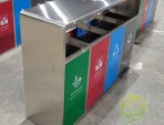 城市街道四色不銹鋼分類垃圾桶