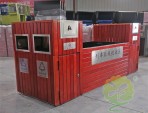 高鐵站高站臺(tái)鋼木分類垃圾箱