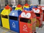 戶外卡通動物五色不銹鋼分類垃圾桶