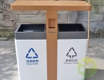 戶外雙開門不銹鋼分類垃圾桶