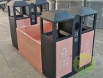 高鐵站站臺噴粉不銹鋼分類垃圾桶圖片