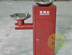 戶外公共轉(zhuǎn)木紋雙盆不銹鋼飲水機(jī)