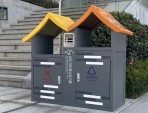 環(huán)衛(wèi)屋形噴粉不銹鋼分類垃圾桶