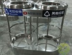 香港地鐵站透明兩分類不銹鋼垃圾桶