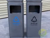戶外組合方形不銹鋼分類垃圾桶圖片