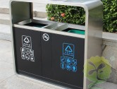 廣州市政街道不銹鋼分類垃圾桶的圖片