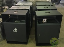 戶外方形噴塑不銹鋼果皮箱