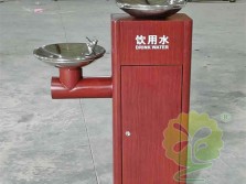 戶(hù)外公共轉(zhuǎn)木紋雙盆不銹鋼飲水機(jī)