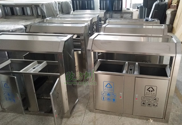 戶外雙分類不銹鋼垃圾桶