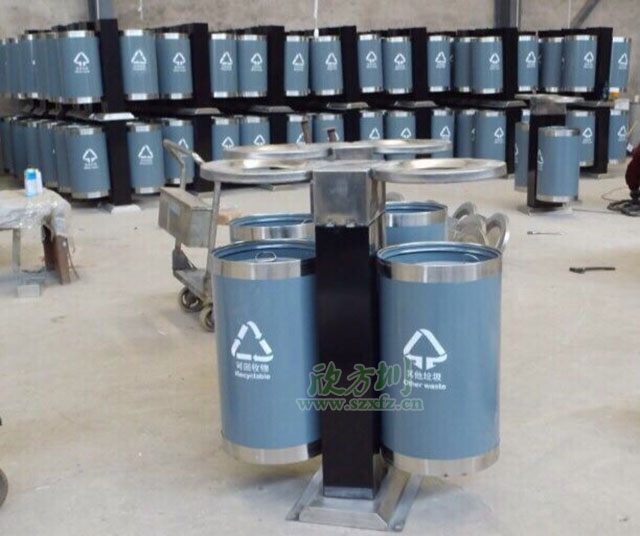 環(huán)保鋼制分類垃圾桶美化黃岡市政街道