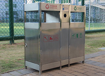 戶外方形不銹鋼分類垃圾箱主圖