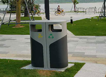 室外側(cè)開門鋼制分類垃圾桶主圖