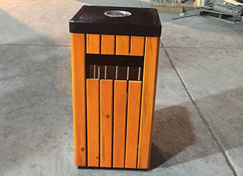 防腐木戶外方形鋼木果皮箱主圖