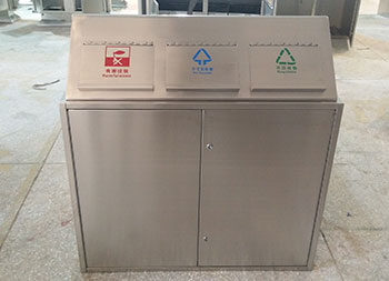 室外屋形三分類(lèi)不銹鋼垃圾箱主圖