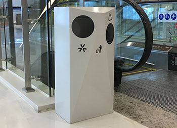 室內(nèi)電梯口不銹鋼分類垃圾桶主圖