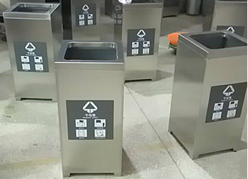 室內(nèi)立式方形不銹鋼干垃圾桶主圖
