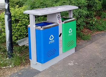 公園景區(qū)戶外鋼制分類垃圾桶主圖