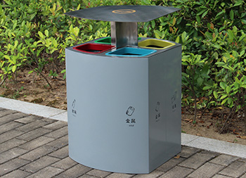 噴塑不銹鋼四分類垃圾桶主圖