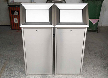 室內(nèi)搖蓋式不銹鋼分類垃圾桶主圖