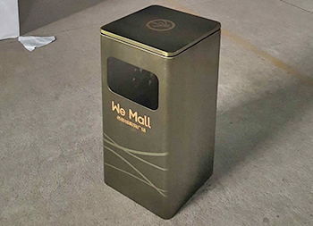 仿青古銅色方形不銹鋼果皮箱主圖