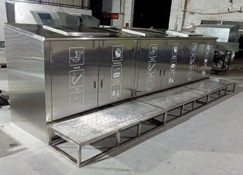 大容量腳踏式不銹鋼分類垃圾箱主圖