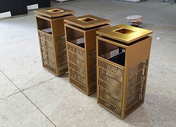 電鍍室內方形不銹鋼果皮箱主圖