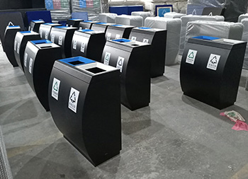 室內(nèi)直投口兩分類不銹鋼垃圾桶主圖