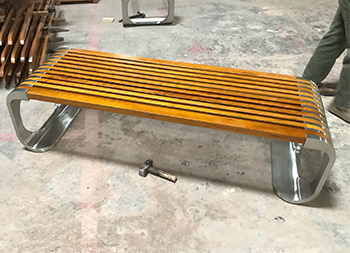 戶外無靠背不銹鋼休閑椅主圖