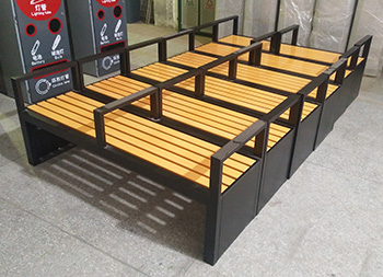 戶(hù)外帶扶手塑木雙人休閑椅主圖