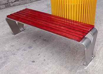 戶外公園長條形不銹鋼休閑椅主圖