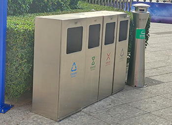 戶外廣場(chǎng)組合式不銹鋼分類(lèi)垃圾桶主圖