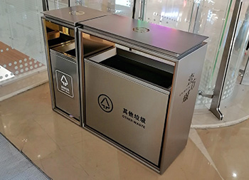 商場(chǎng)組合式不銹鋼分類垃圾桶主圖