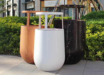 創(chuàng)意組合式橢圓形不銹鋼分類垃圾桶主圖