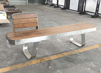 戶外景觀不銹鋼竹木休閑椅主圖