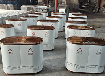 商用帶蓋不銹鋼分類垃圾桶主圖