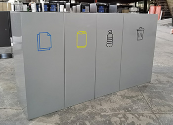 商用室內(nèi)噴塑四分類(lèi)不銹鋼垃圾桶主圖