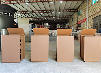 出口戶外巧克力色方形不銹鋼垃圾桶單筒主圖