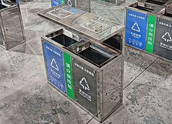 戶外鏡面不銹鋼分類垃圾桶主圖