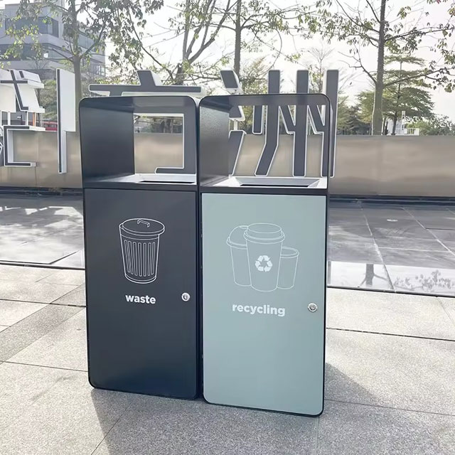 出口貿(mào)易組合式兩分類不銹鋼垃圾桶主圖