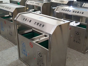 戶外雙分類不銹鋼垃圾桶主圖